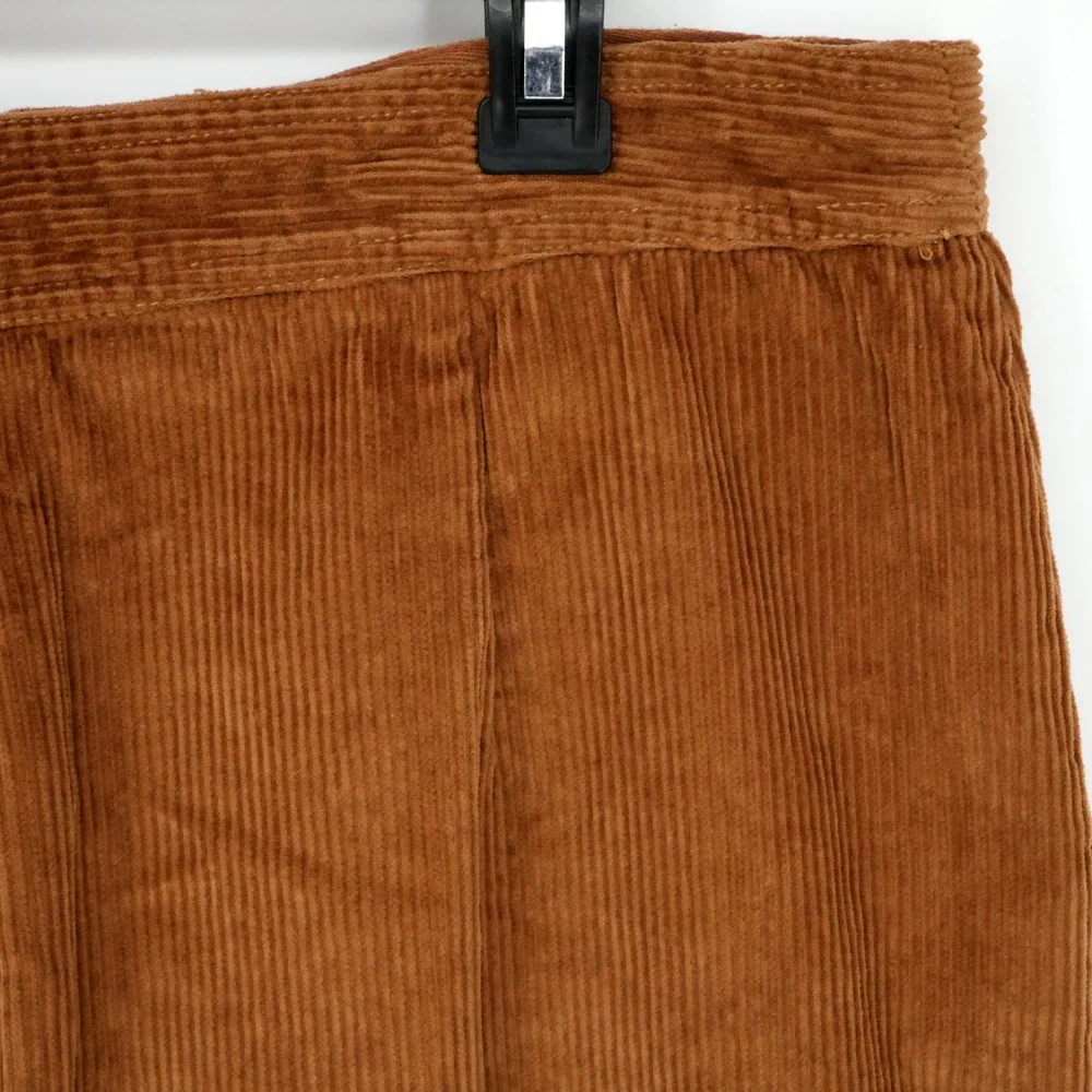 Gap Skirt Womens 8 Rust Brown Corduroy Zip Front Pockets Short Mini Preppy